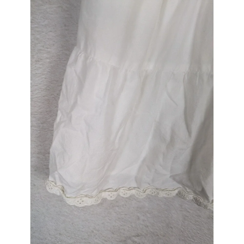 Gap Tiered Eyelet Lace Dress Girl's Size L 10-11 White Flutter Sleeve Boho